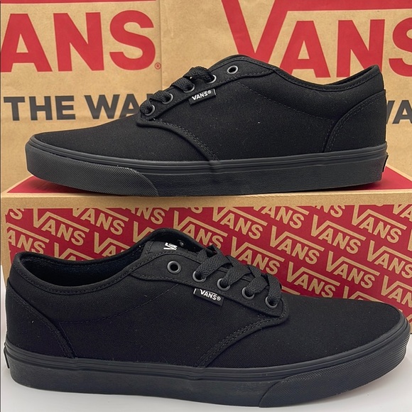 Vans Men’s Black Canvas Sneakers Atwood (Canvas) Black/Black
VN000TUY186 - Picture 2 of 16